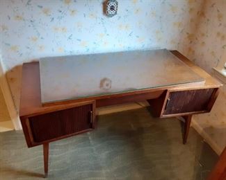 Sligh Mid Century Desk with Tambour Doors