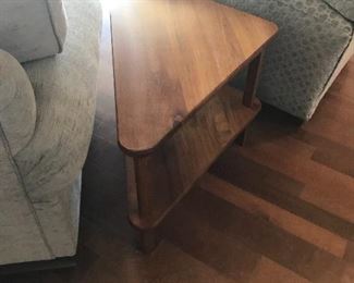 MCM Scandinavia Custom made Solid teak triangular end tables have 2 