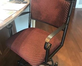 Have 3 Custom upholstered swivel bar stools 