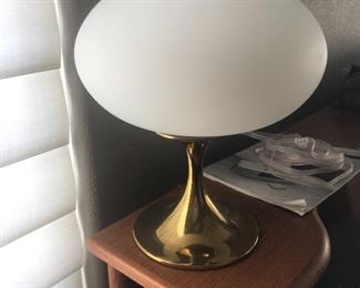 Better picture of Italian mushroom MCM brass lamp 