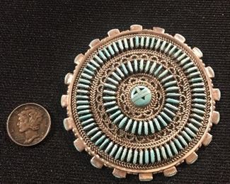 Native American Navajo Turquoise pin 