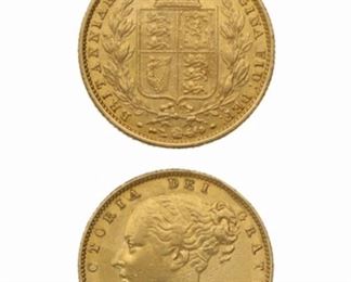 Gold 1857 Victoria Sovereign 7.315g gold Coin 