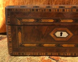 English rosewood “Tunbridge Ware” work box 