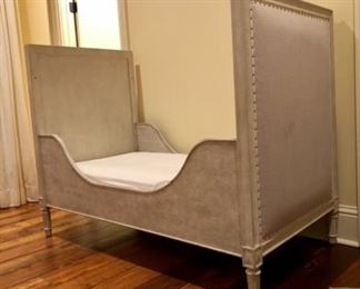 TWO identical Restoration Hardware “Marcelle” baby beds in light oak INCLUDING toddler conversion kits and Simmons mattresses 