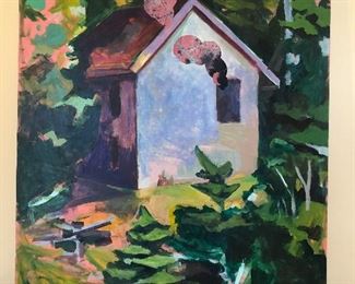 “Sensitive People” by Katie Knoeringer, original mixed media on board 