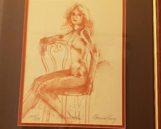 Nude framed & matted art