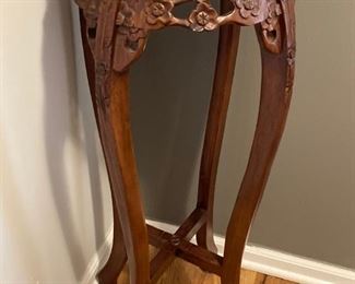 asian carved plant stand with marble top  $35