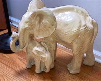 Large floor sculpture of an elephant mother and calf  $45