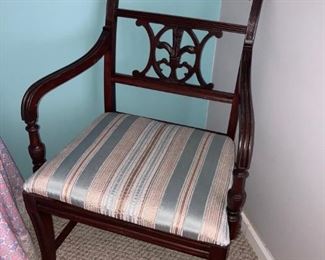 antique federal style chair- very clean and re-upholstered  $60