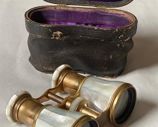 ANTIQUE 19th century French opera glasses- clad in mother of pearl  $45
