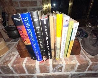 Lot of books with antique book ends $30