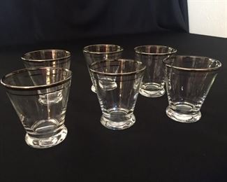 Platinum rim shot glasses (6)