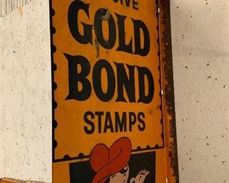Gold bond advertising two sided sign