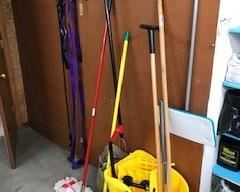 bucket and mops