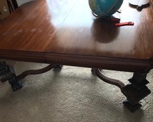 dining room table with glass piece to go on top