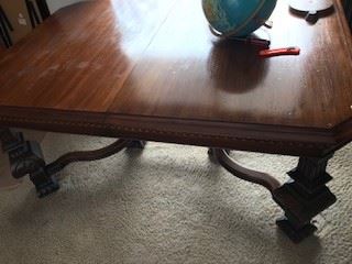 dining room table with glass piece to go on top