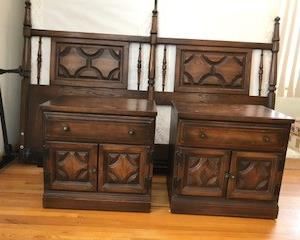 king headboard and two night stands