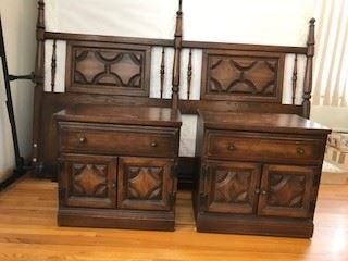 king headboard and two night stands