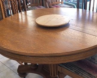 Dining table, 6 chairs, 1 leaf.  Built very early 1900’s. 