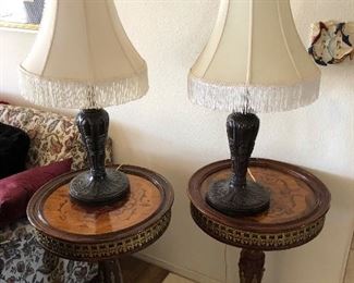 Small antique lamp tables