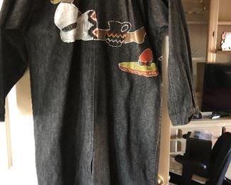 Woman’s size M jeans coat. Hang painted. 