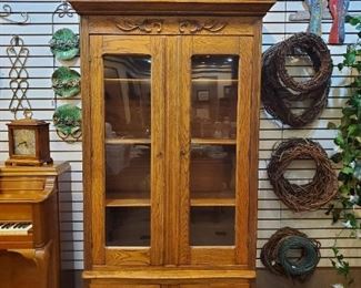 Antique cabinet - beautiful!  Can use with or without the top crowning.