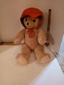 Jimel Productions Bear. Large brown bear with red bonnet