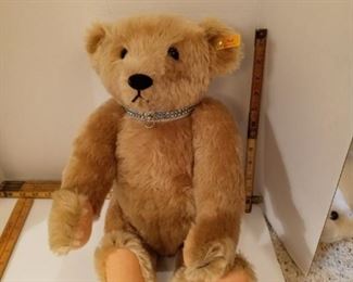 Steiff Bear with rhinestone choker.