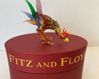 Fitz and Floyd glass rooster