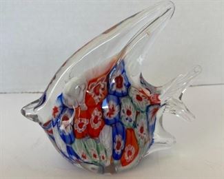 Galss fish wirth colorful center