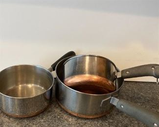 Copper bottom stainless steel pans and nice kitchenware