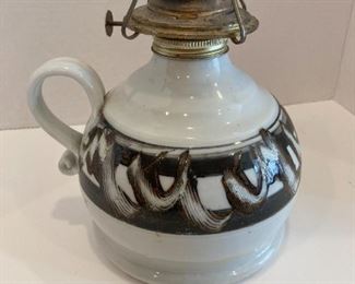 Stoneware Kerosene lantern - signed