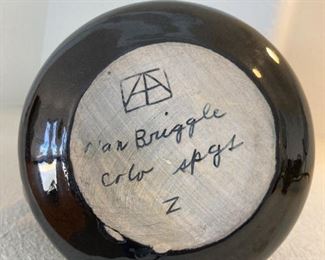Van Briggle vase. Black, approx 12 " tall.