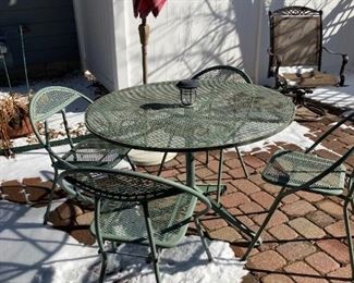 Metal Patio Furniture and umbrella