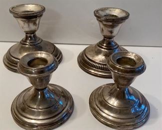 Sterling silver weighted candlesticks