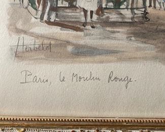 Original Herbelot Watercolor from 1960's Paris