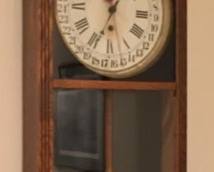 ANTIQUE CALENDAR WALL DROP CLOCK