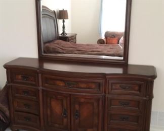 QUALITY WOOD DRESSER AND MIRROR