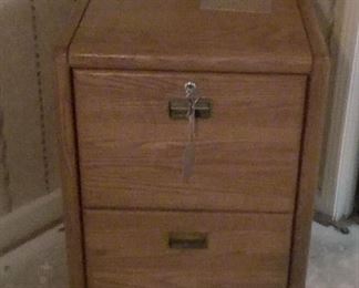 2 drawer oak file cabinet