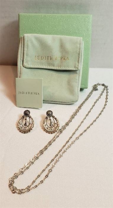 Judith Ripka Silver (925) Necklace (18 in.) & Earrings Set