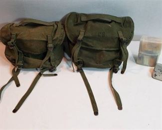 2 US Army Canvas Field Packs, Individual Survival Kit ~ part 2 and Snake Bite Kit
