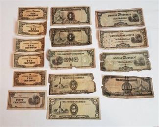 Japanese Invasion Paper Money WWII Philippines Occupation Era ~ Centavos and Pecos ~ Various Conditions