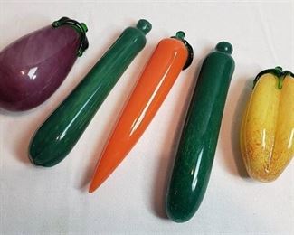 5 pieces of Glass Vegetables ~ 5 to 9 in. long - LOCAL PICKUP ONLY