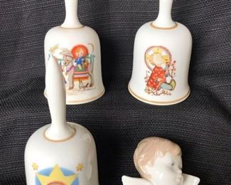 Lladro Angel Head Bust/Hummel Porcelain Bells