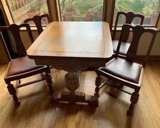 Ornately Carved Oak Table