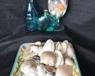  Blue Glass/Seashell Decor