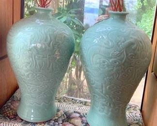 Celadon Vases