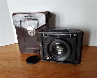  Ernemann Folding Camera & Case-Vintage