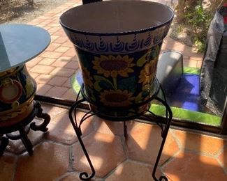 Mexican/South American pot 15" tall X 15" diameter Stand 31" tall