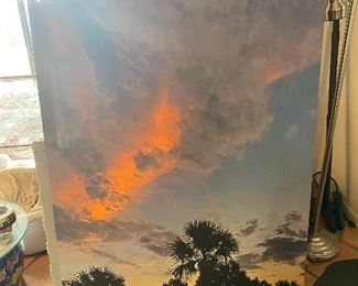 Enlarged sunset photograph